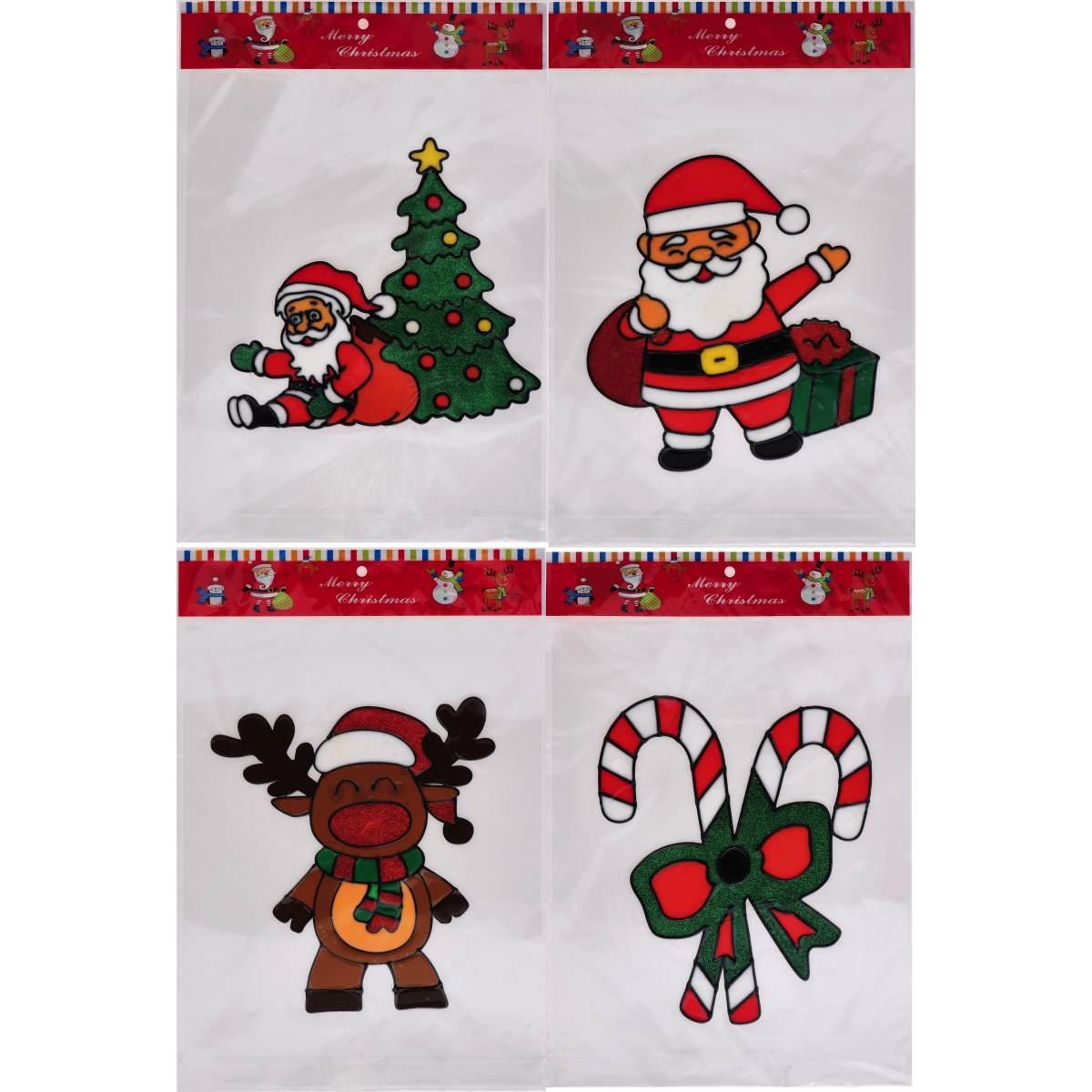 Decorazione natalizia adesiva da finestra 22x24cm