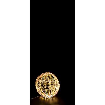 Palla in PE con 200 LED da interno/esterno-bianco - luce calda d30 cm