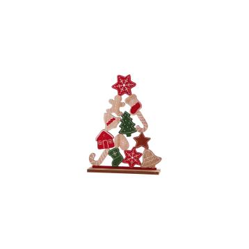 Decorazione natalizia in MDF modello albero 22x4xh30,5 cm