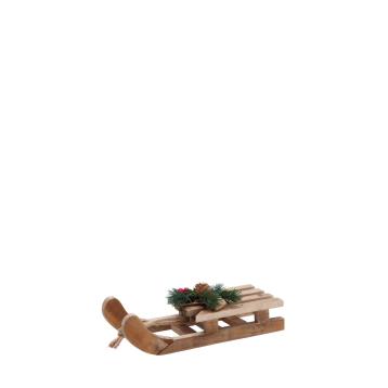 Decorazione natalizia in legno da appendere mod. slitta 28x12h5cm