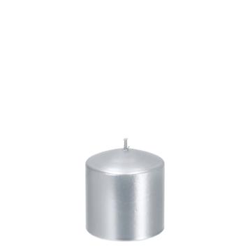 Candela natalizia cilindrica argento d7 h7,5cm