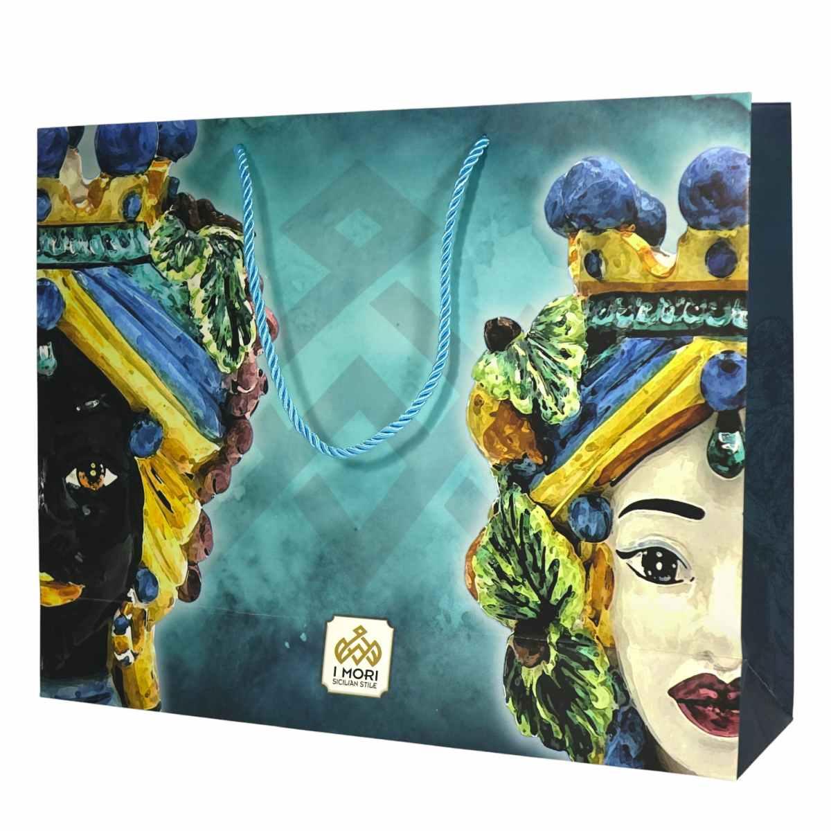 Shoppers carta sicily bagscon manici vari decori h. 28 x l.35 x p.10  Kartal