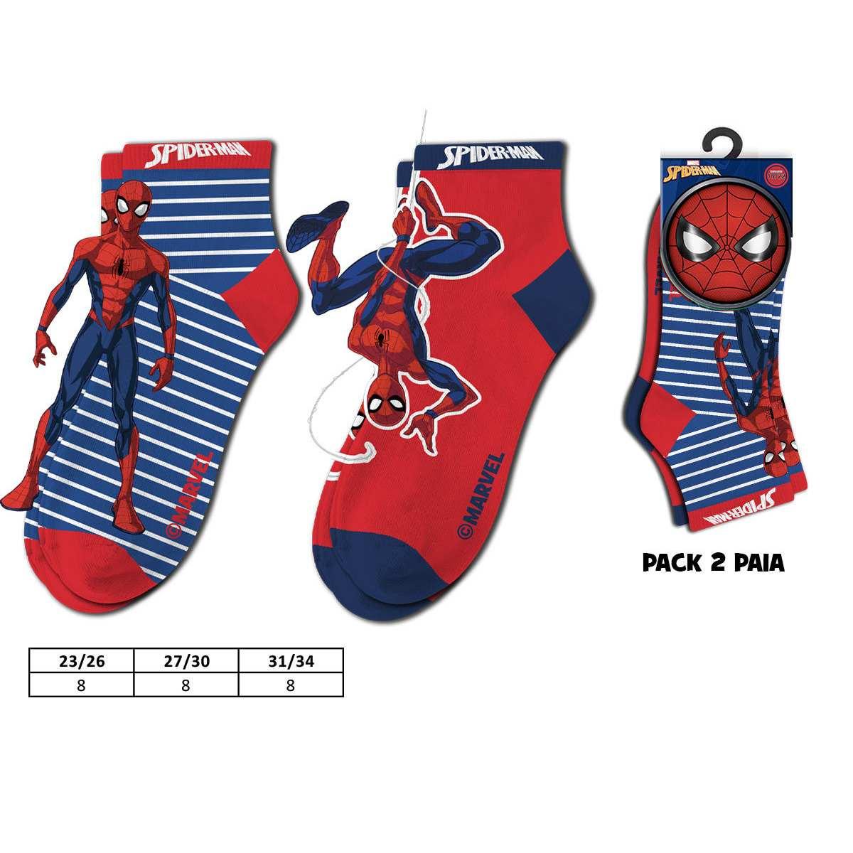 Calzini corti 2 paia Spiderman