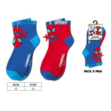 Calzini corti 2 paia spidey