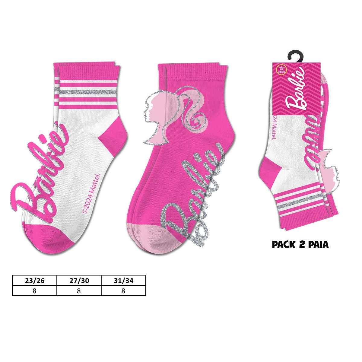 Calzini corti 2 paia Barbie