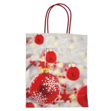 Shoppers carta h 27 x l 22 x p 10 fantasia natale j-fold manico corda