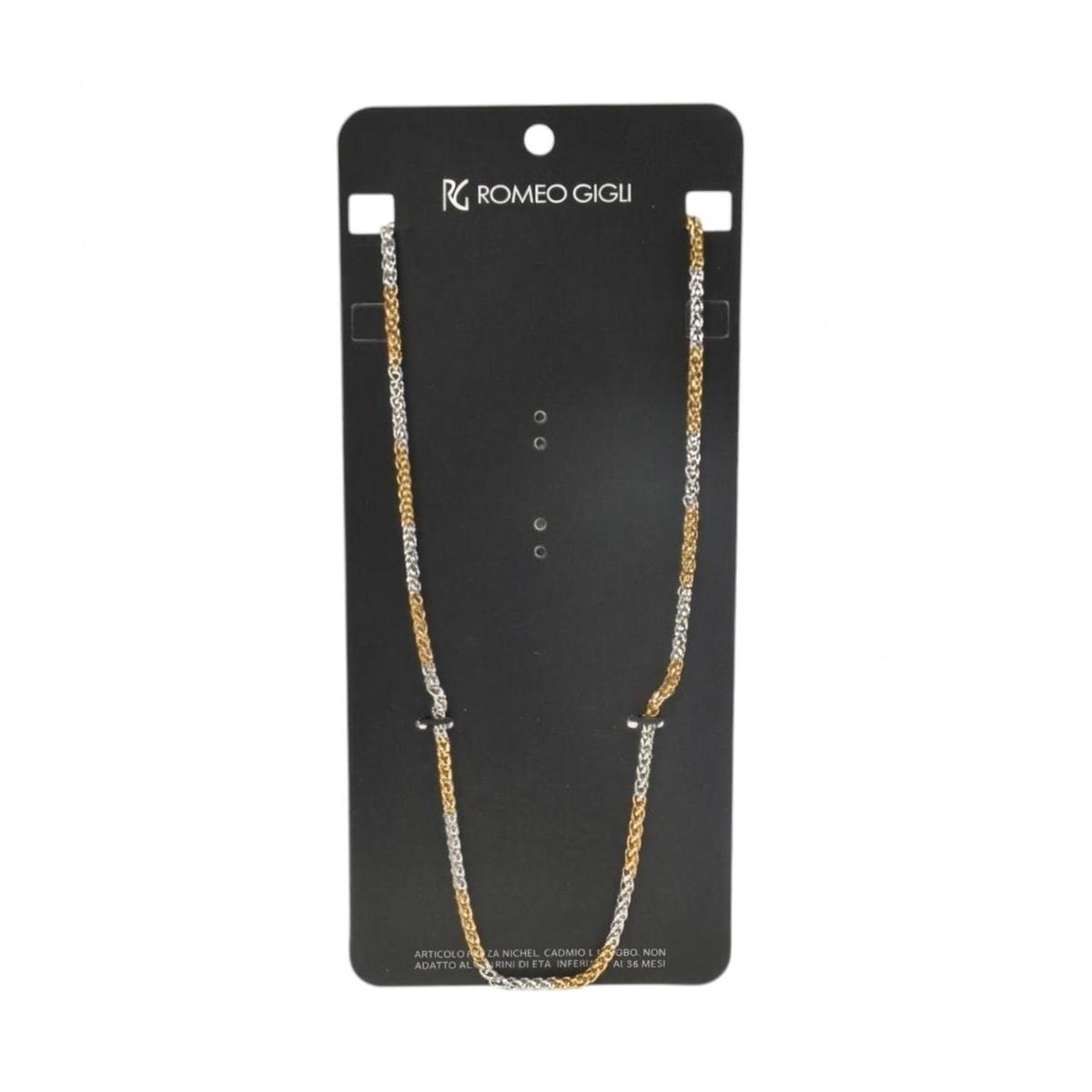 Collana donna maglia intrecciata silver e oro Romeo Gigli