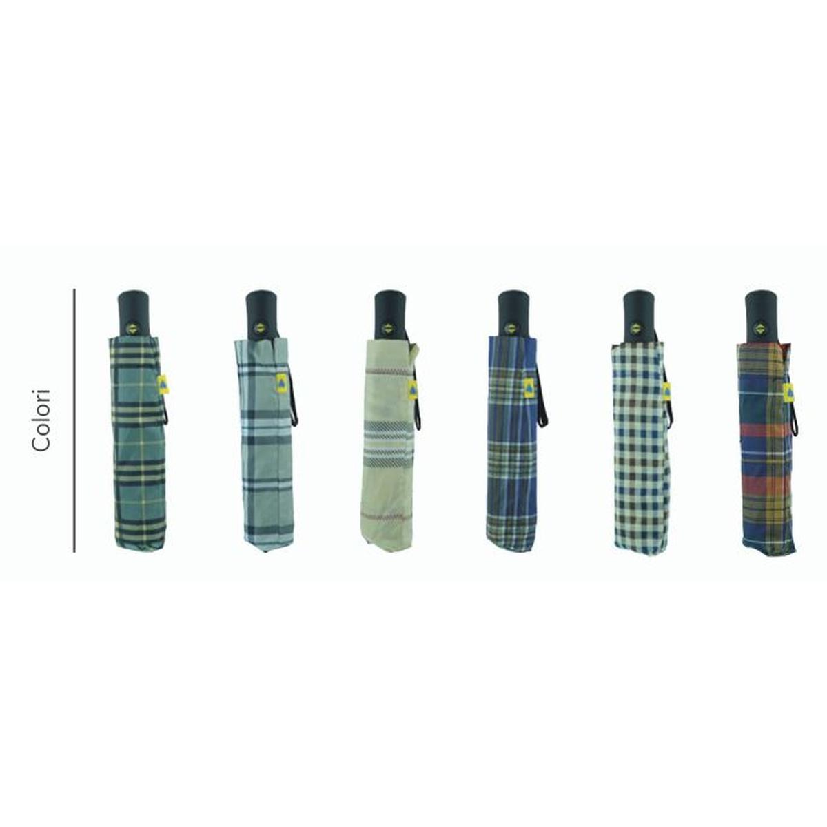 Ombrello open-close fantasia scozzese antivento Blue Drop