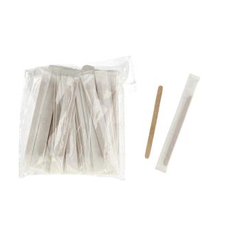 Set 100 palettine per caffè monouso in legno 9 cm