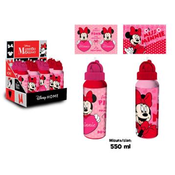 Borraccia in alluminio con cannuccia 550 ml minnie