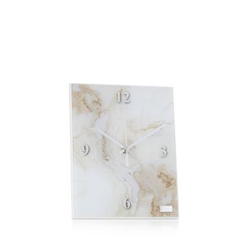 Orologio in vetro temperato colore botticino misura 20x25 cm