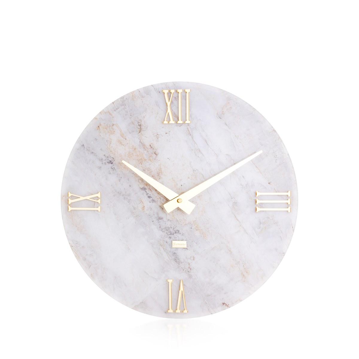Orologio da parete in plex colore marmo bianco e grigioAgata diametro 40cm