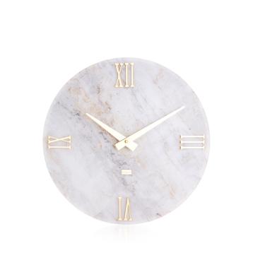 Orologio da parete in plex colore marmo bianco e grigioagata diametro 40cm
