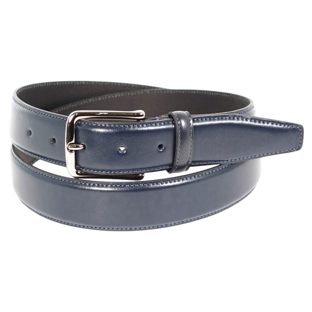 Cintura uomo materiale box/crosta bombata e cucita Made in Italy