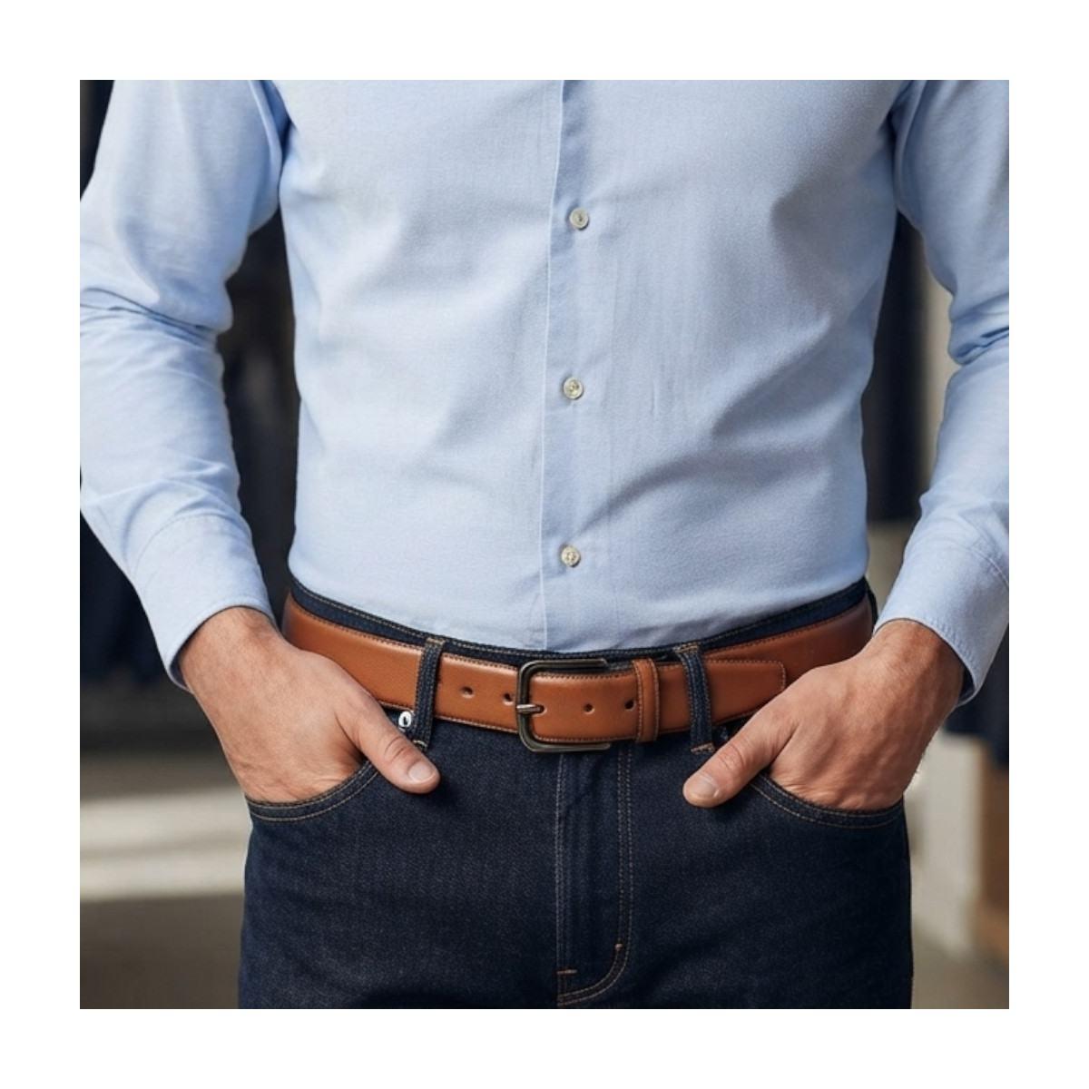 Cintura uomo materiale box/crosta bombata e cucita Made in Italy