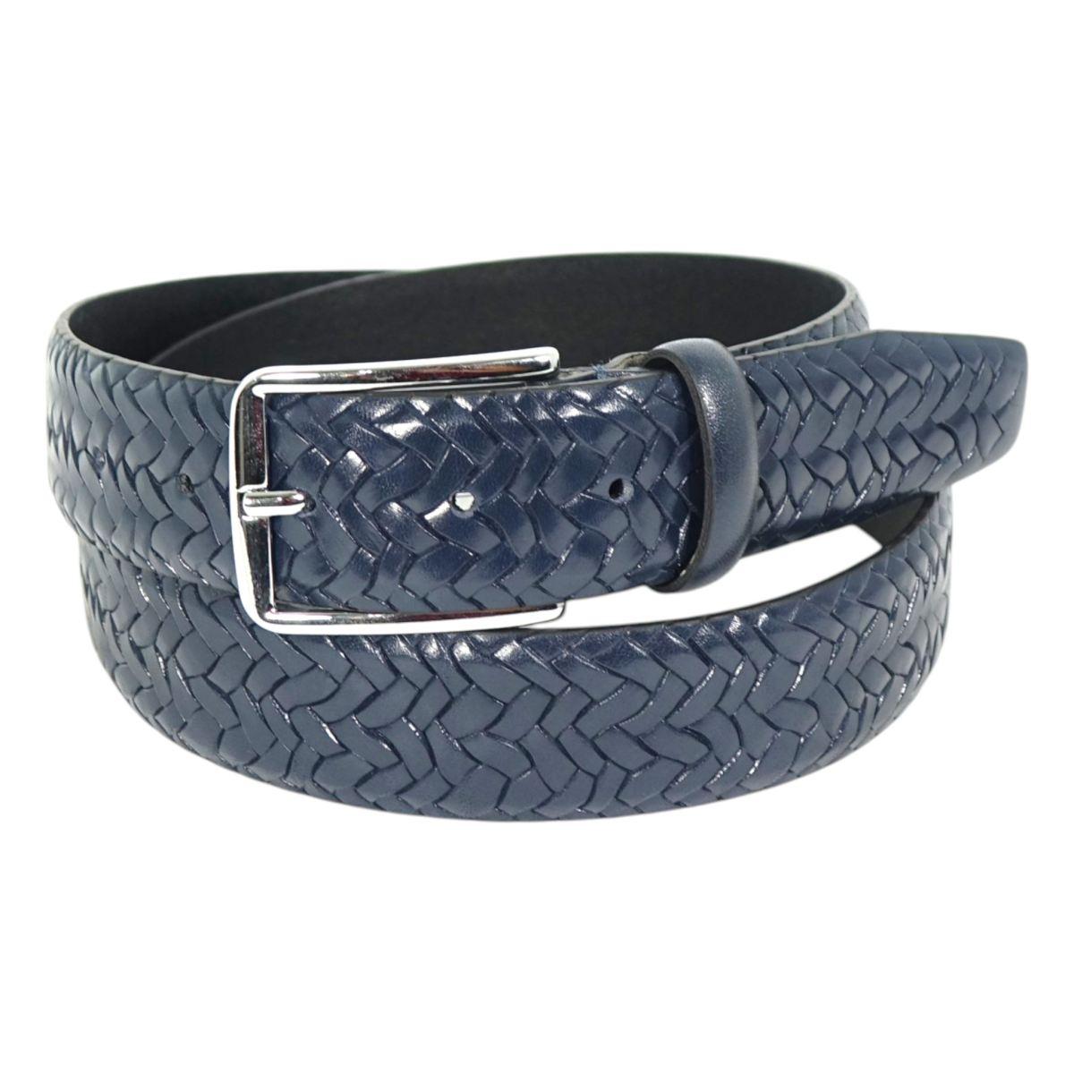 Cintura uomo in pelle volonata stampa treccia Made in Italy