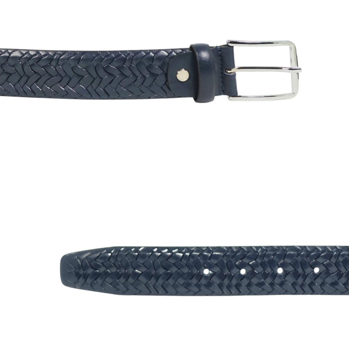 Cintura uomo in pelle volonata stampa treccia Made in Italy