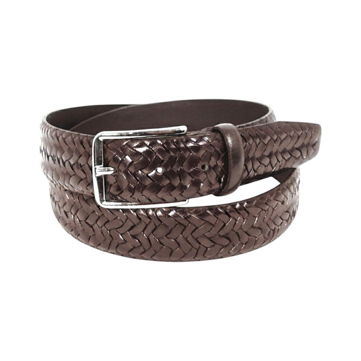 Cintura uomo in pelle volonata stampa treccia Made in Italy