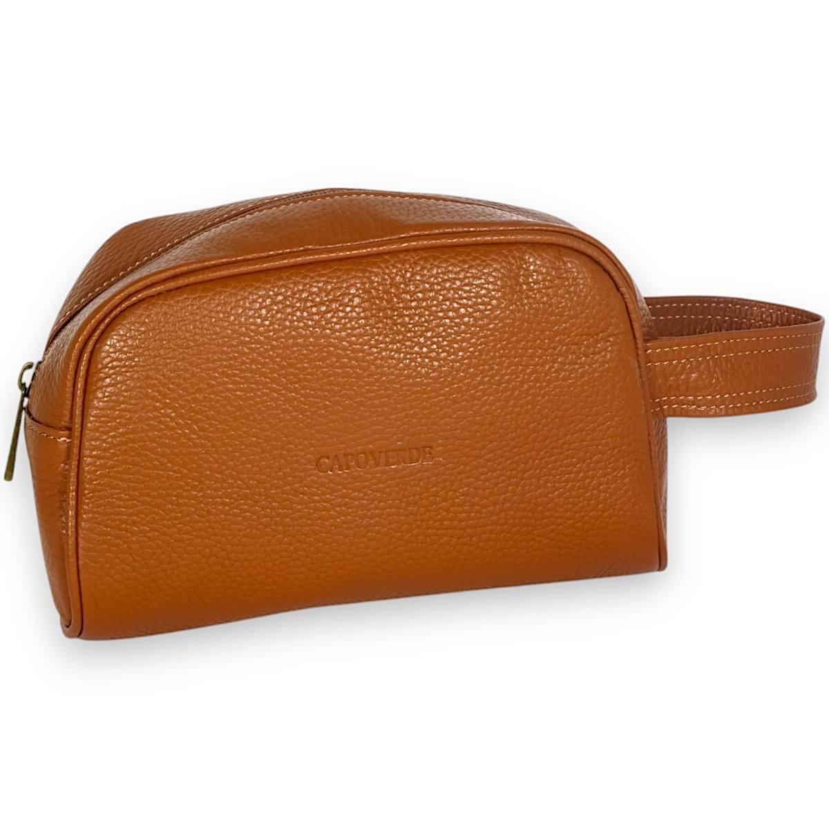 Pouchette con manico uomo in vera pelle Capoverde Made in Italy