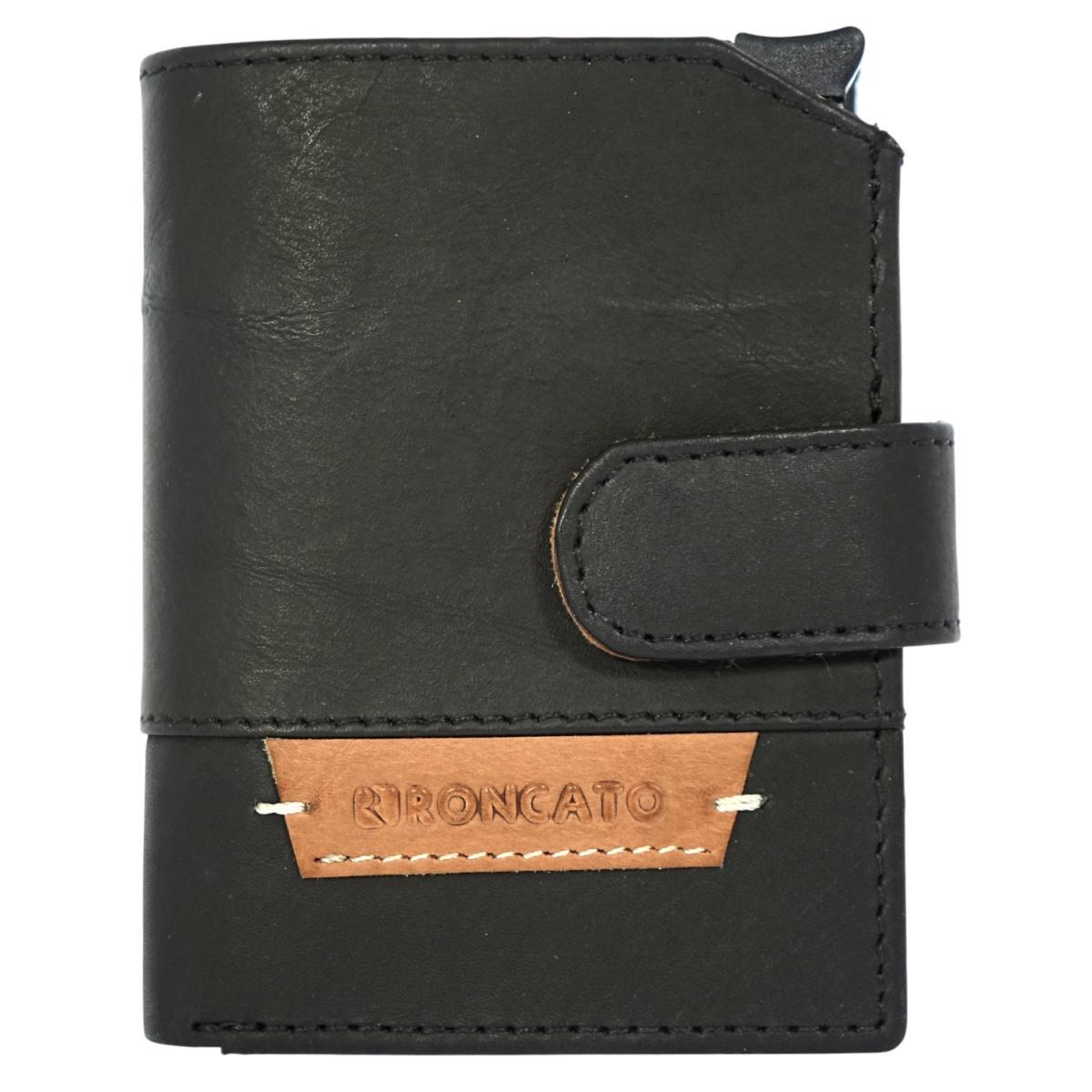 Portafogli portacarte a scatto uomo in pelle con RFID Roncato