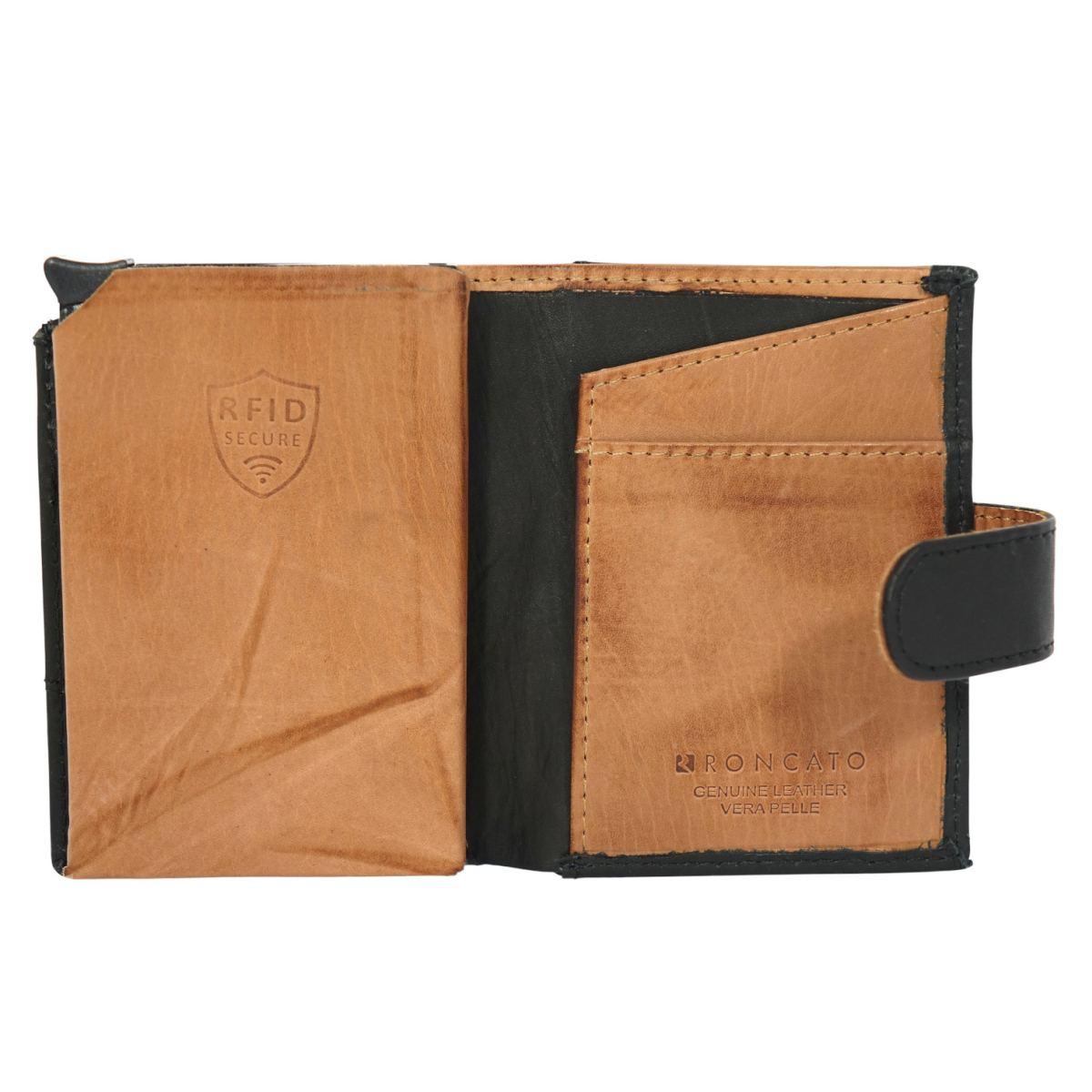 Portafogli portacarte a scatto uomo in pelle con RFID Roncato