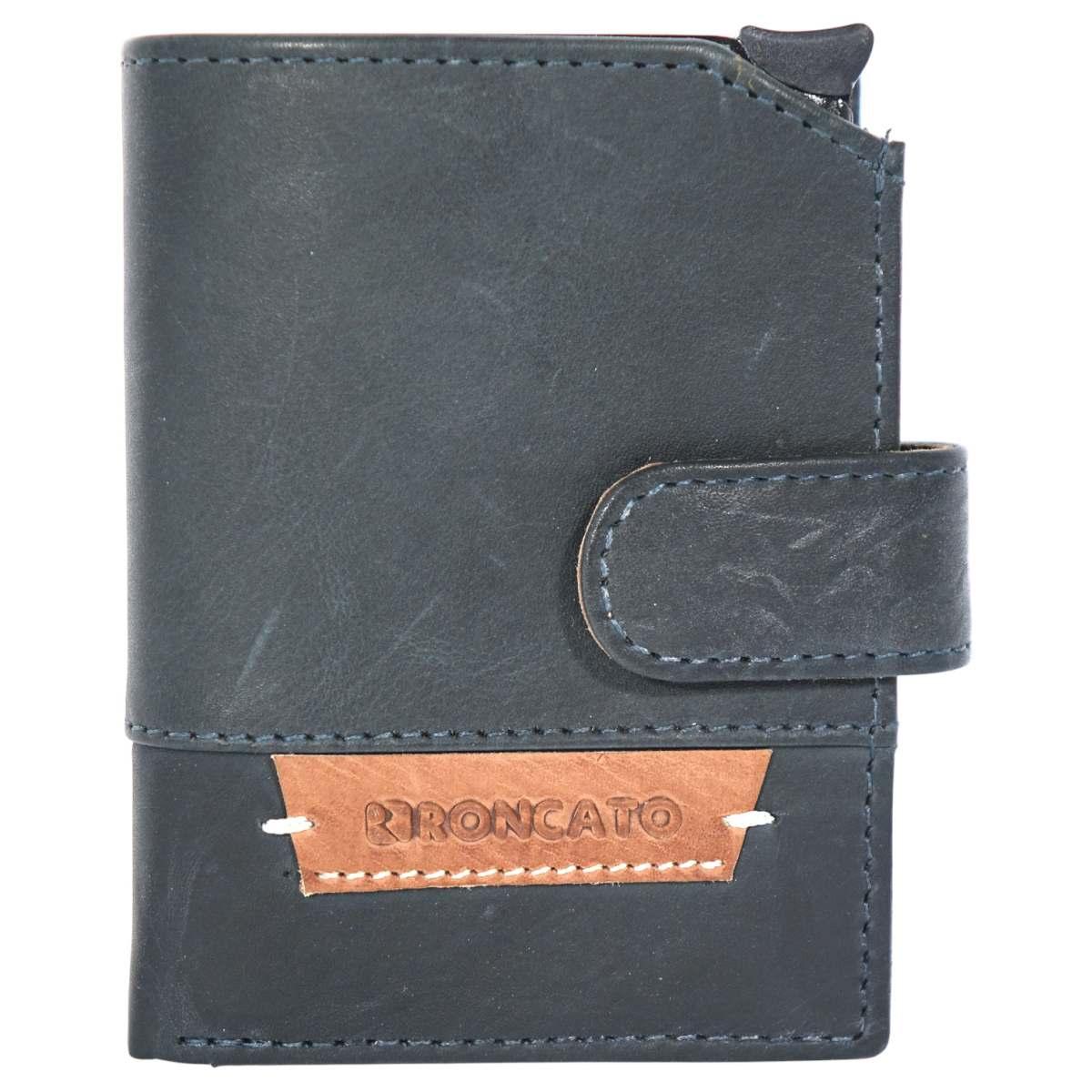 Portafogli portacarte a scatto uomo in pelle con RFID Roncato