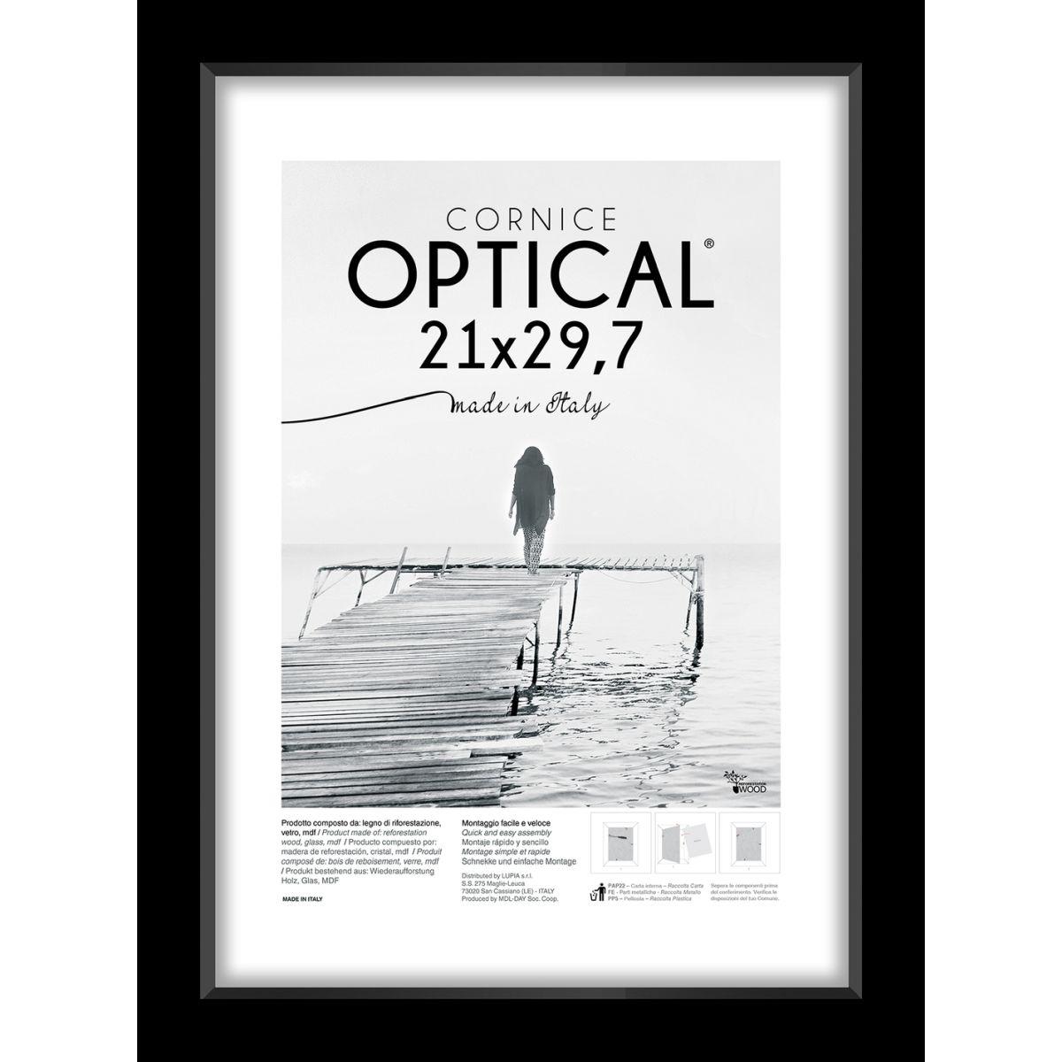 Cornice portafoto optical 21x29,7 cm formato A4 Nero