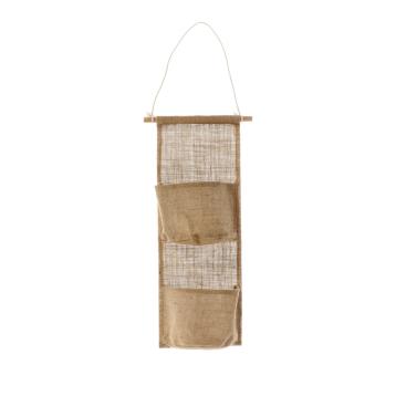 Portaoggetti da parete in juta zeke con 2 tasche 18x49 cm