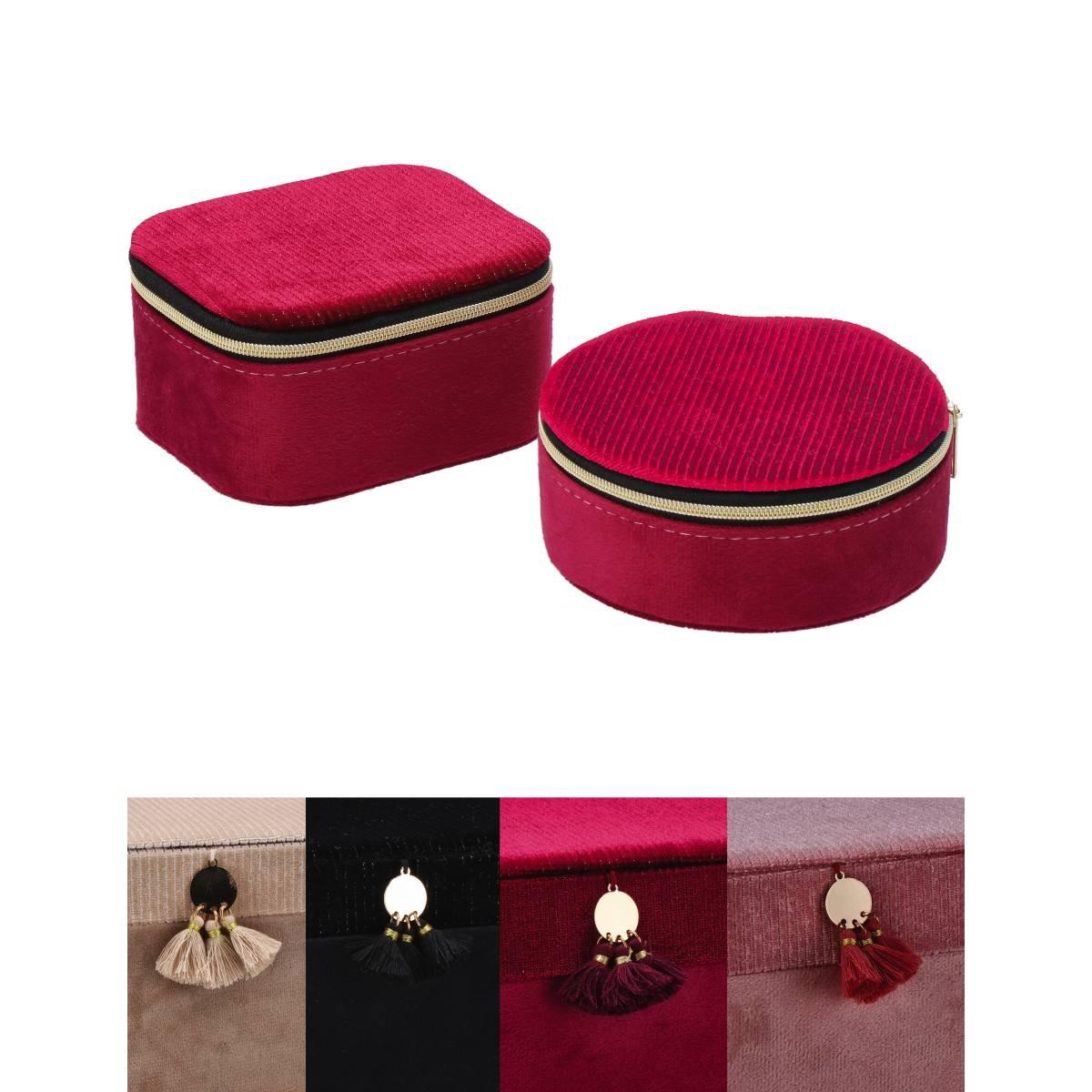 Portagioie piccolo in velluto chiusura a cerniera