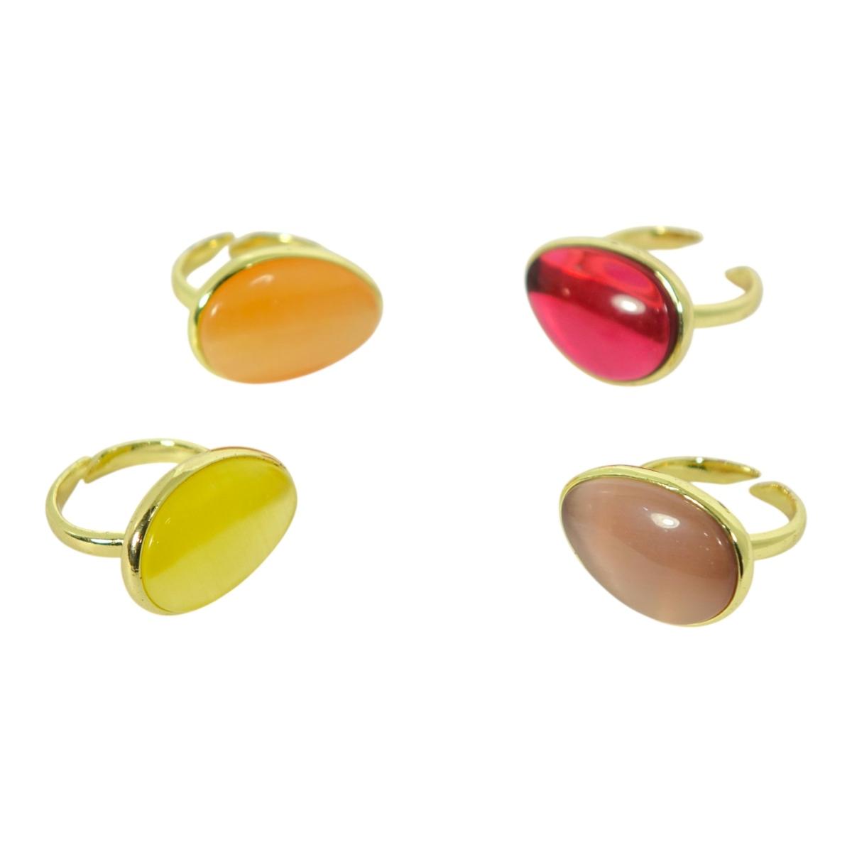 Anello regolabile liscio pietra singola