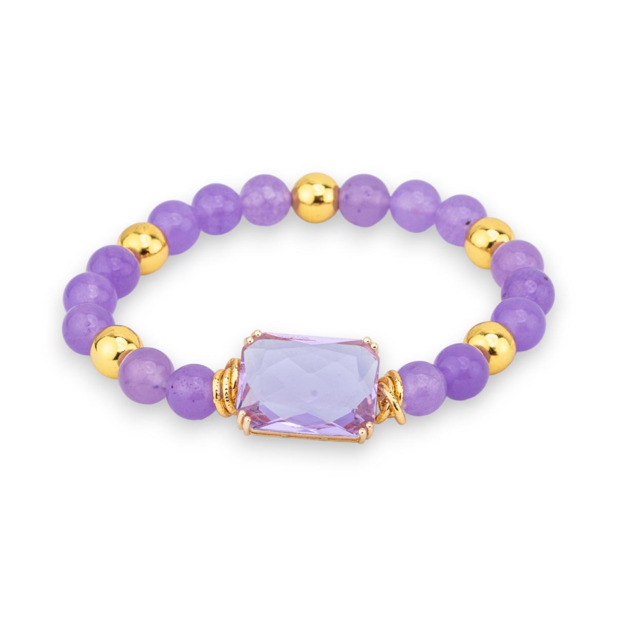 Bracciale con perle di fiume potato 7,5-8 mm con ematita e occhi di gatto