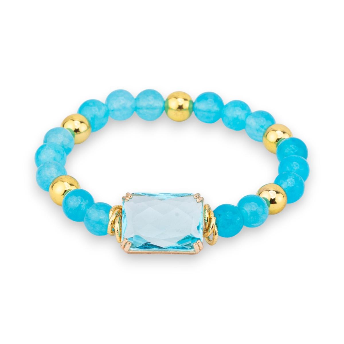 Bracciale con perle di fiume potato 7,5-8 mm con ematita e occhi di gatto