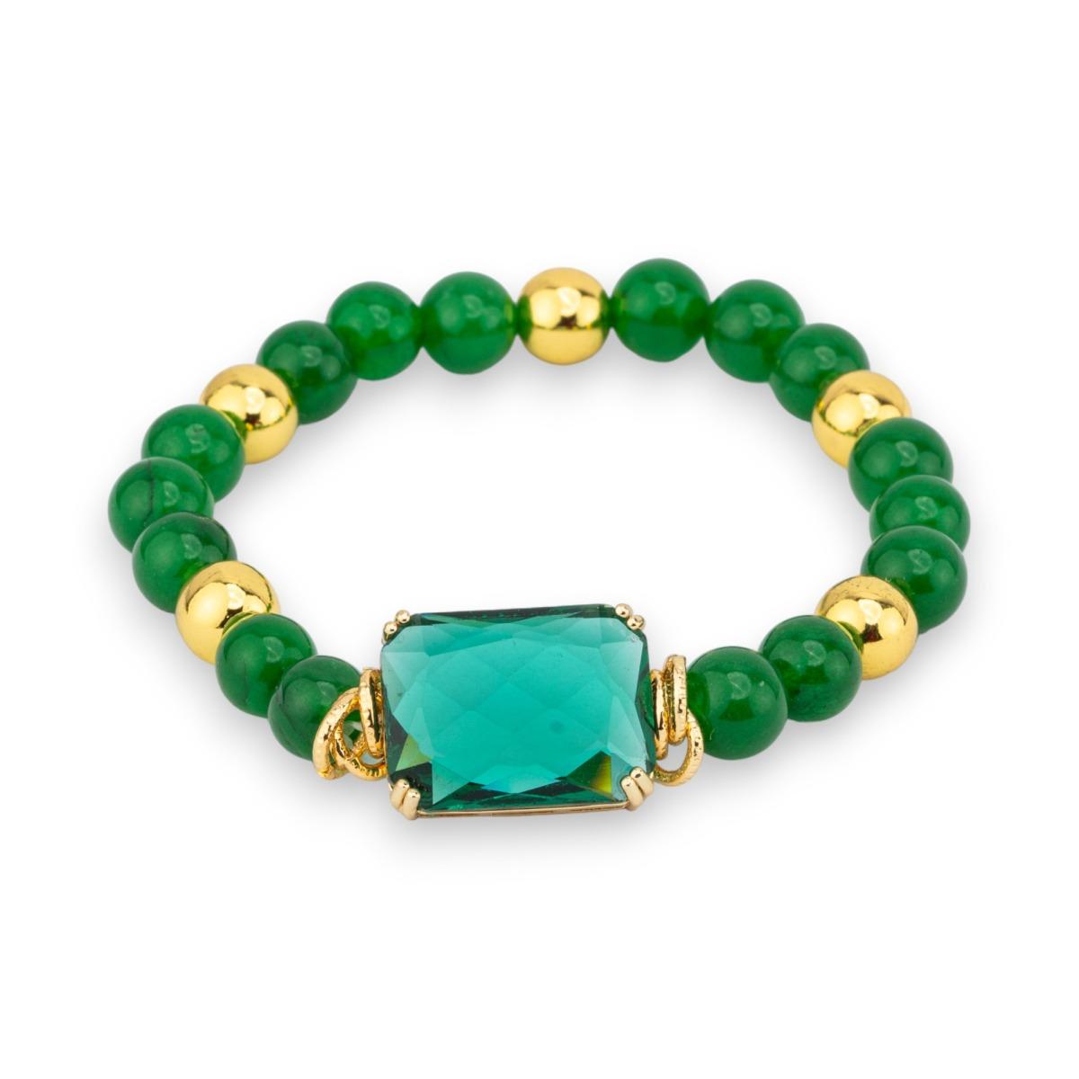 Bracciale con perle di fiume potato 7,5-8 mm con ematita e occhi di gatto