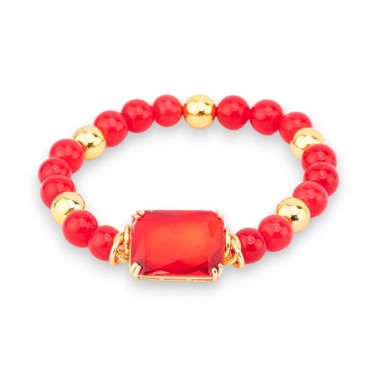 Bracciale con perle di fiume potato 7,5-8 mm con ematita e occhi di gatto