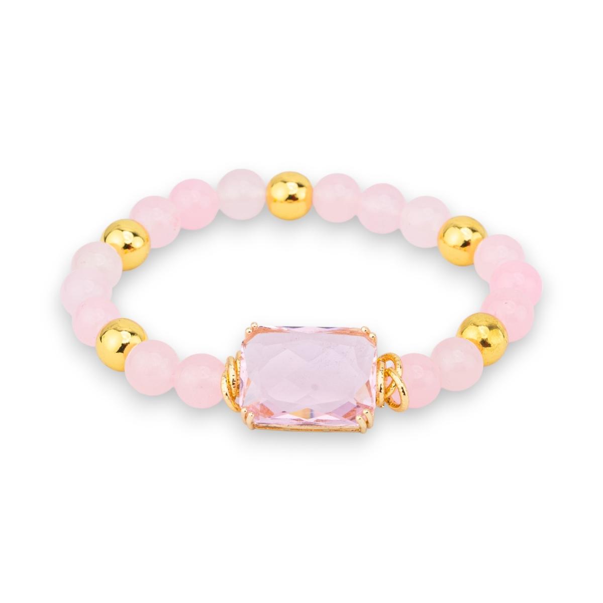 Bracciale con perle di fiume potato 7,5-8 mm con ematita e occhi di gatto