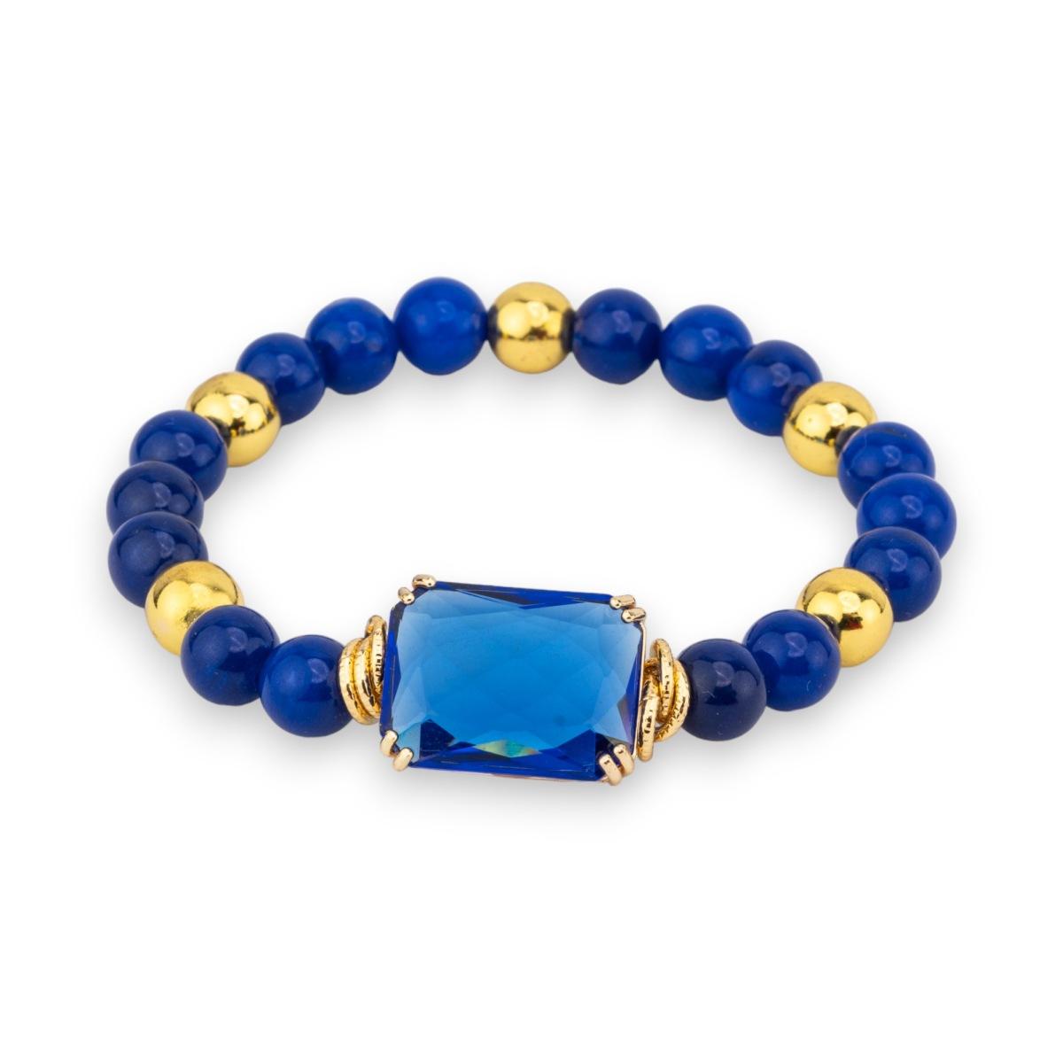 Bracciale con perle di fiume potato 7,5-8 mm con ematita e occhi di gatto
