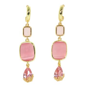 Orecchini donna a perno di bronzo con occhio di gatto