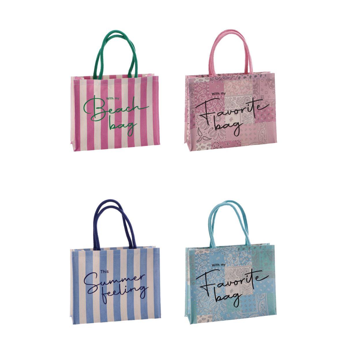 Borsa mare in cotone stampato 41x13x h.32 cm