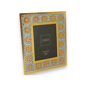 Portafoto cristallo maiolica oro  Cado' 24,5x29,5 cm