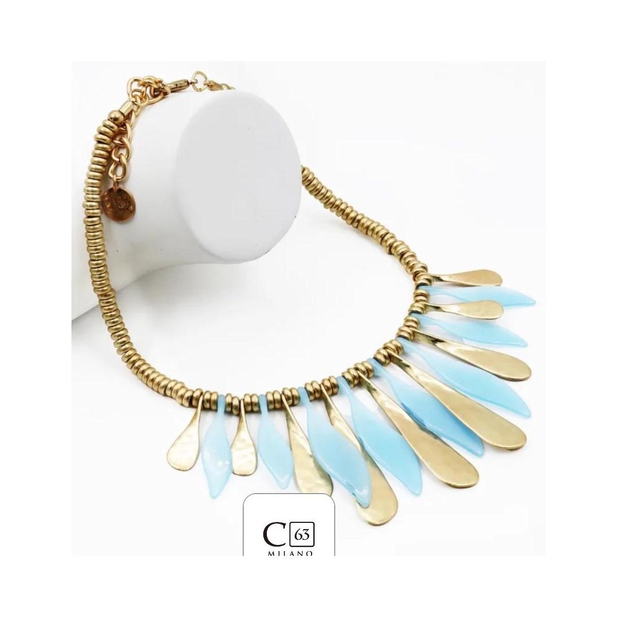 Collana donna C63 con petali di resina e metallo