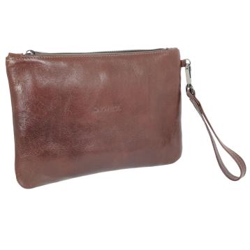 Pochette uomo con manico in vero cuoio Capoverde Made in Italy