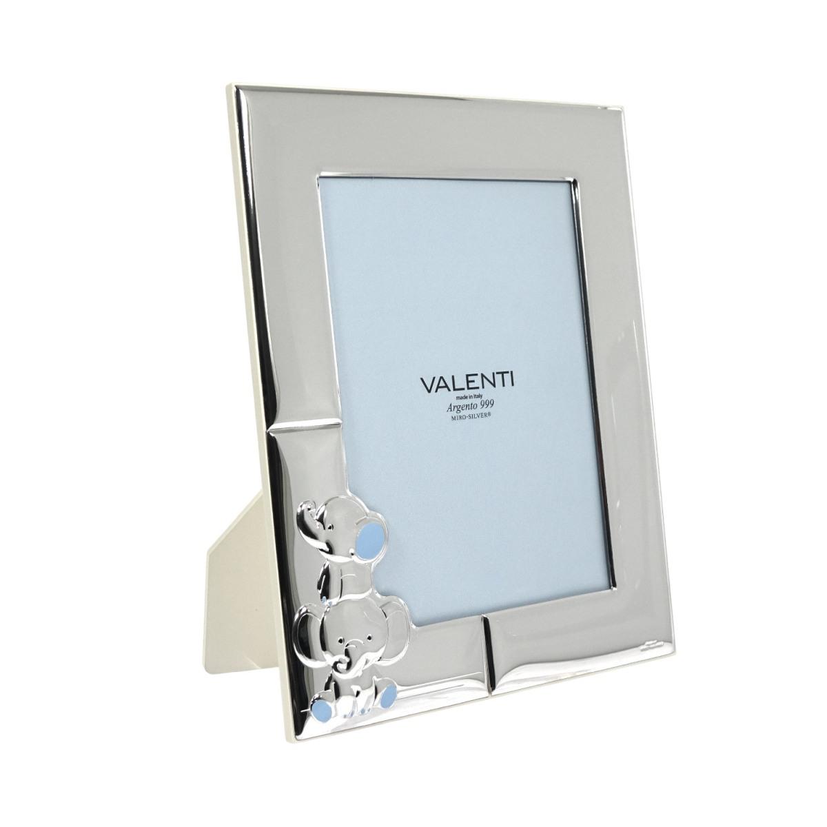 Cornice portafoto elefantini celeste 13x18 cm Valenti
