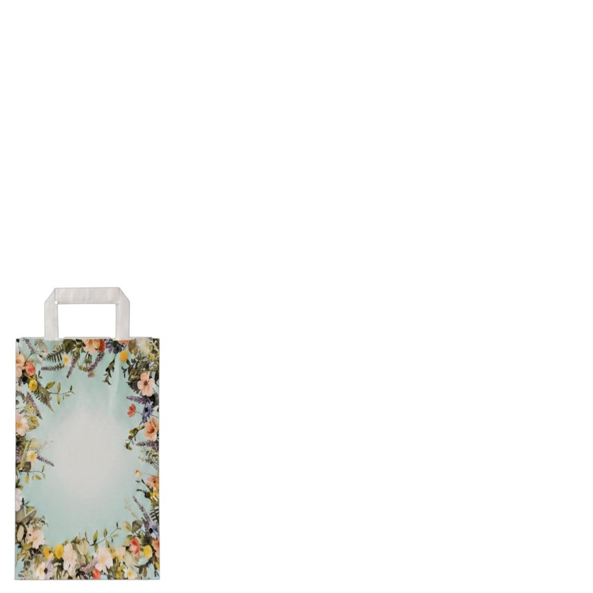 Shopper in carta h.24 x l.18 x p.8 cm fantasia flores
