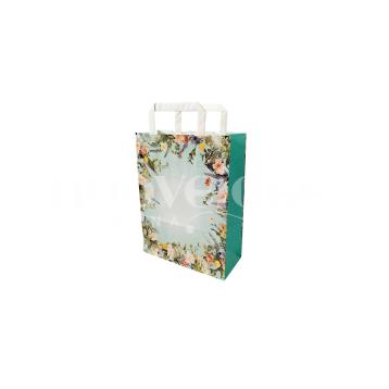 Shoppers carta fantasia flores h29 L22 p10 cm.