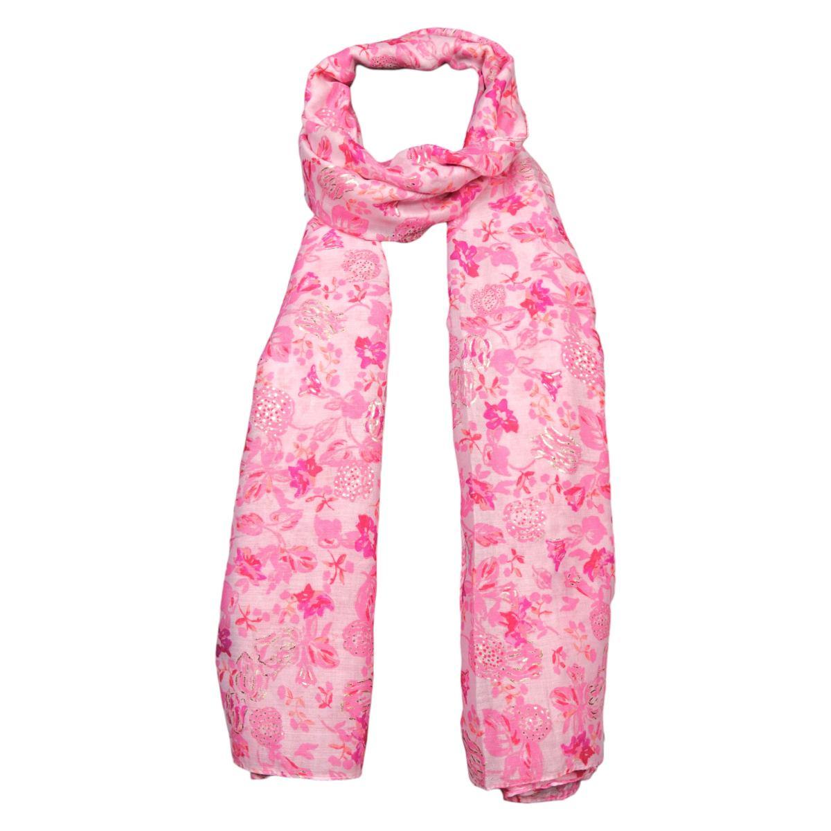 Sciarpa donna in viscosa motivo floreale con dettagli dorati Martissima by Marta Marzotto