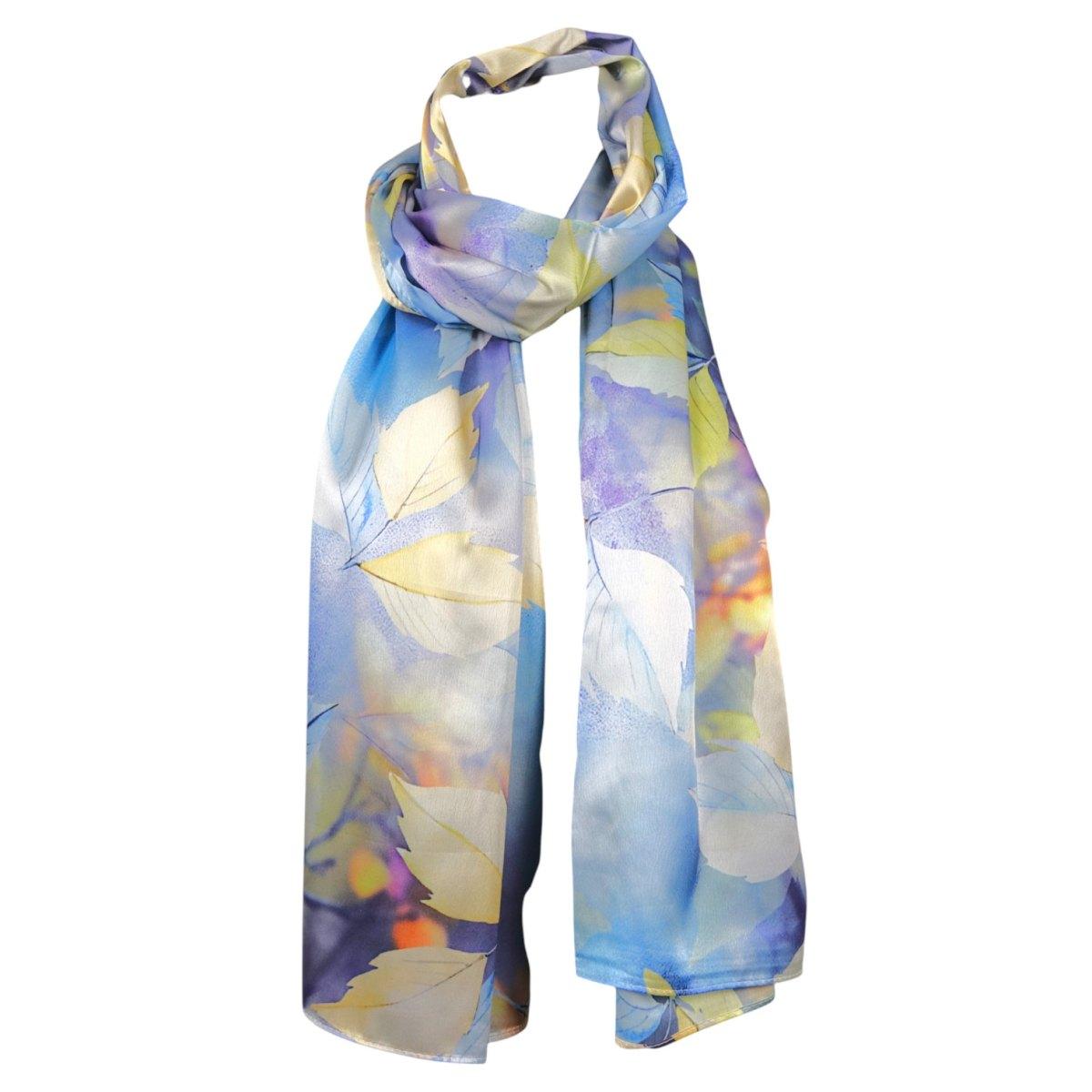 Sciarpa donna traslucida in viscosa fantasia foglie Martissima by Marta Marzotto