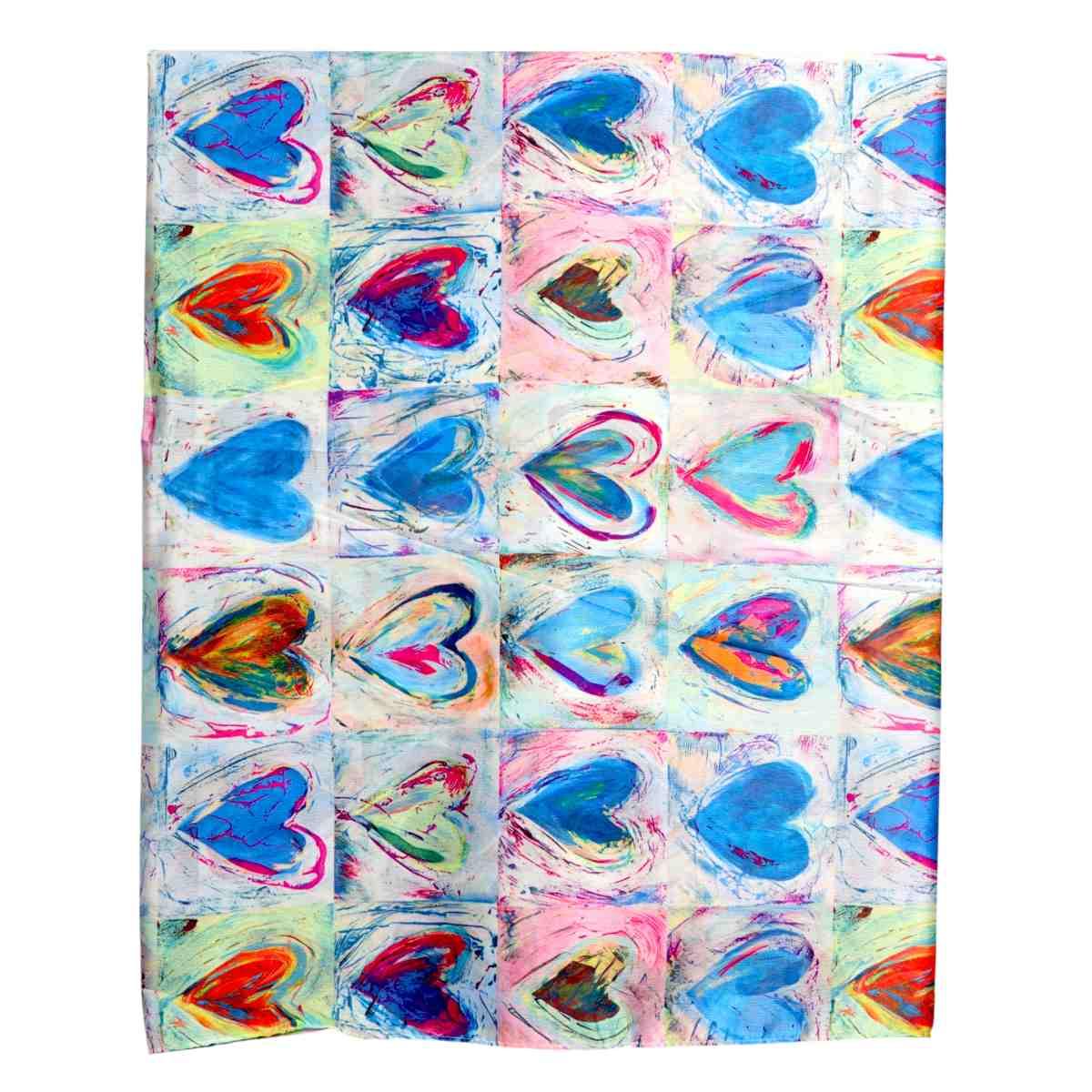 Sciarpa donna in viscosa stampa cuore multicolore  Martissima by Marta Marzotto