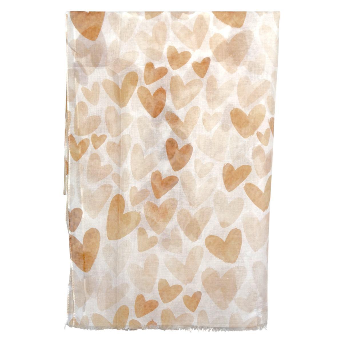 Sciarpa donna in viscosa fantasia cuori Regina Schrecker