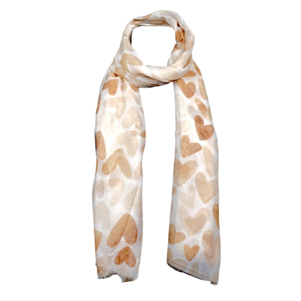 Sciarpa donna in viscosa fantasia cuori Regina Schrecker