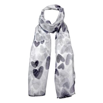 Sciarpa donna in viscosa fantasia cuori Regina Schrecker